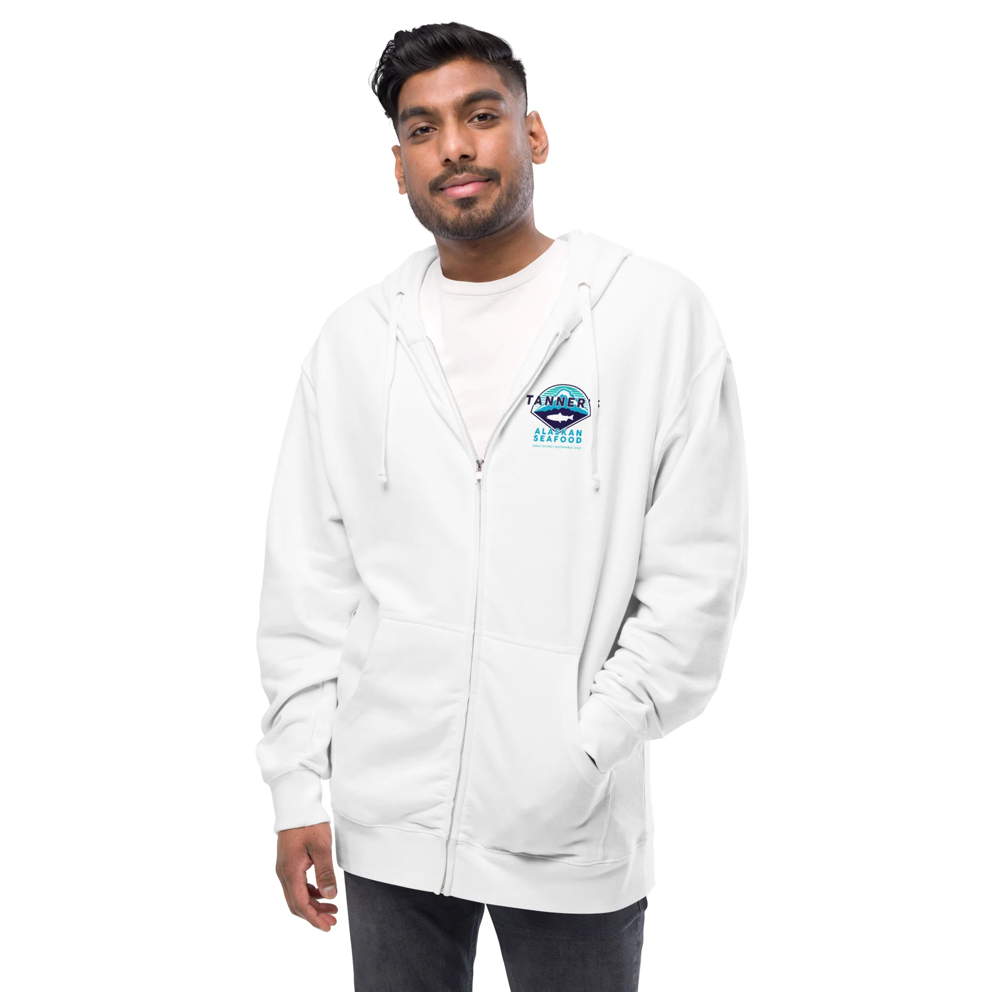 Unisex fleece zip up hoodie - Image 10