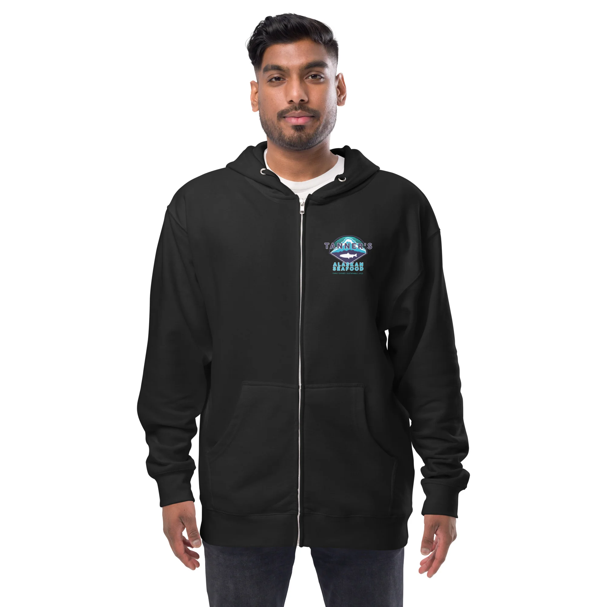 Unisex fleece zip up hoodie - Image 2
