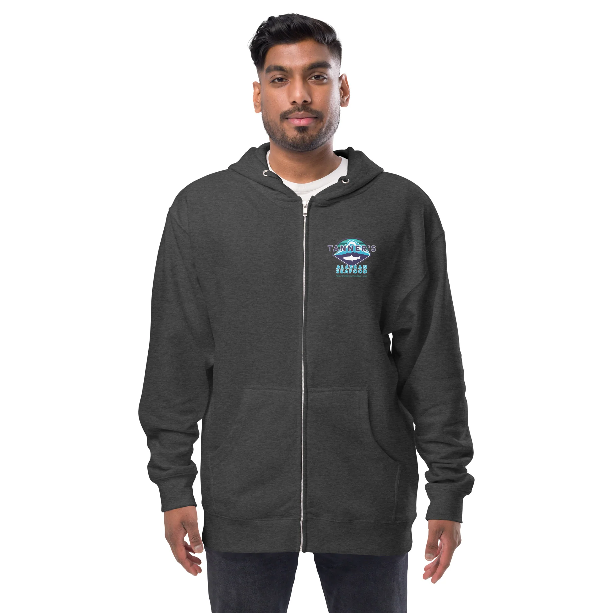 Unisex fleece zip up hoodie - Image 4