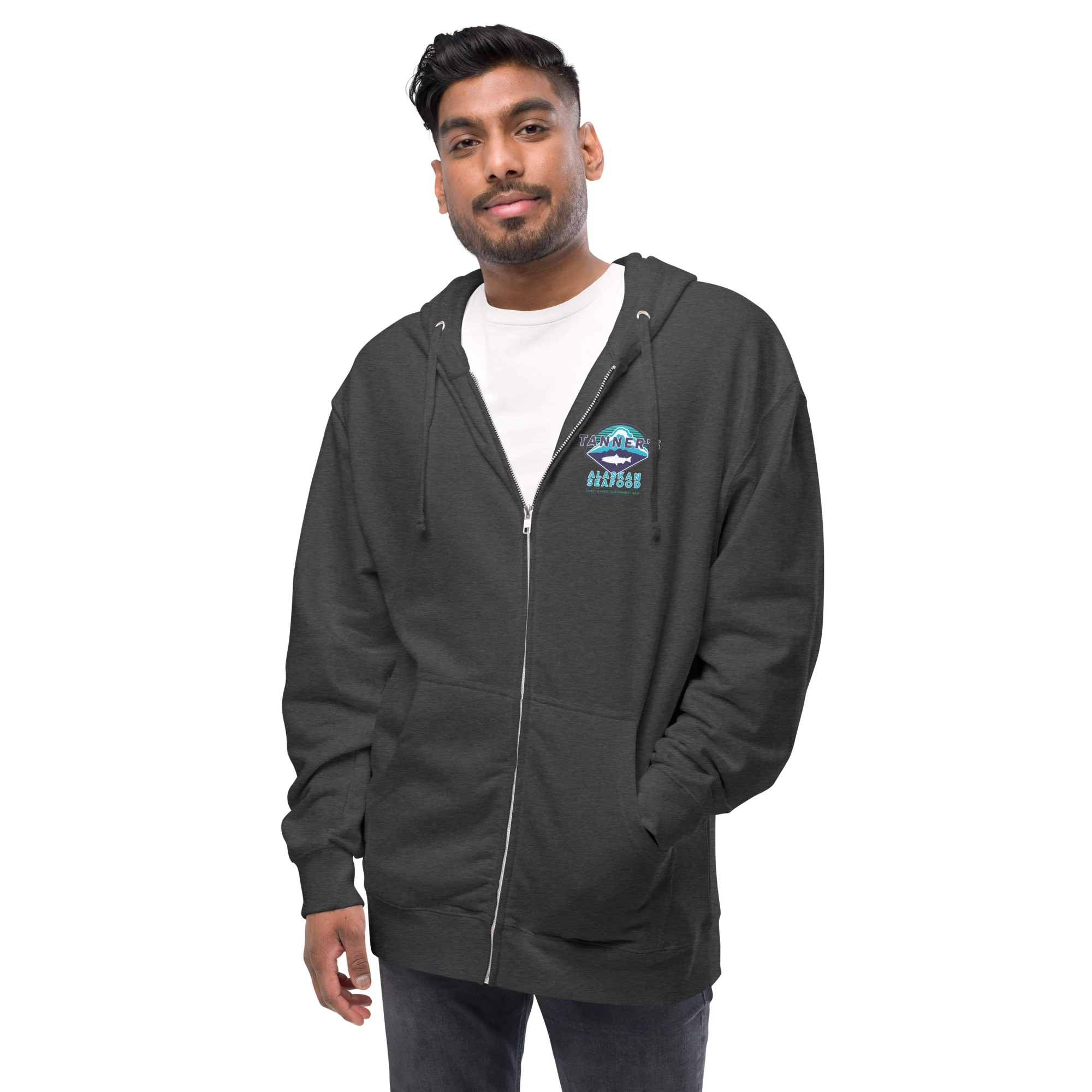 Unisex fleece zip up hoodie - Image 5