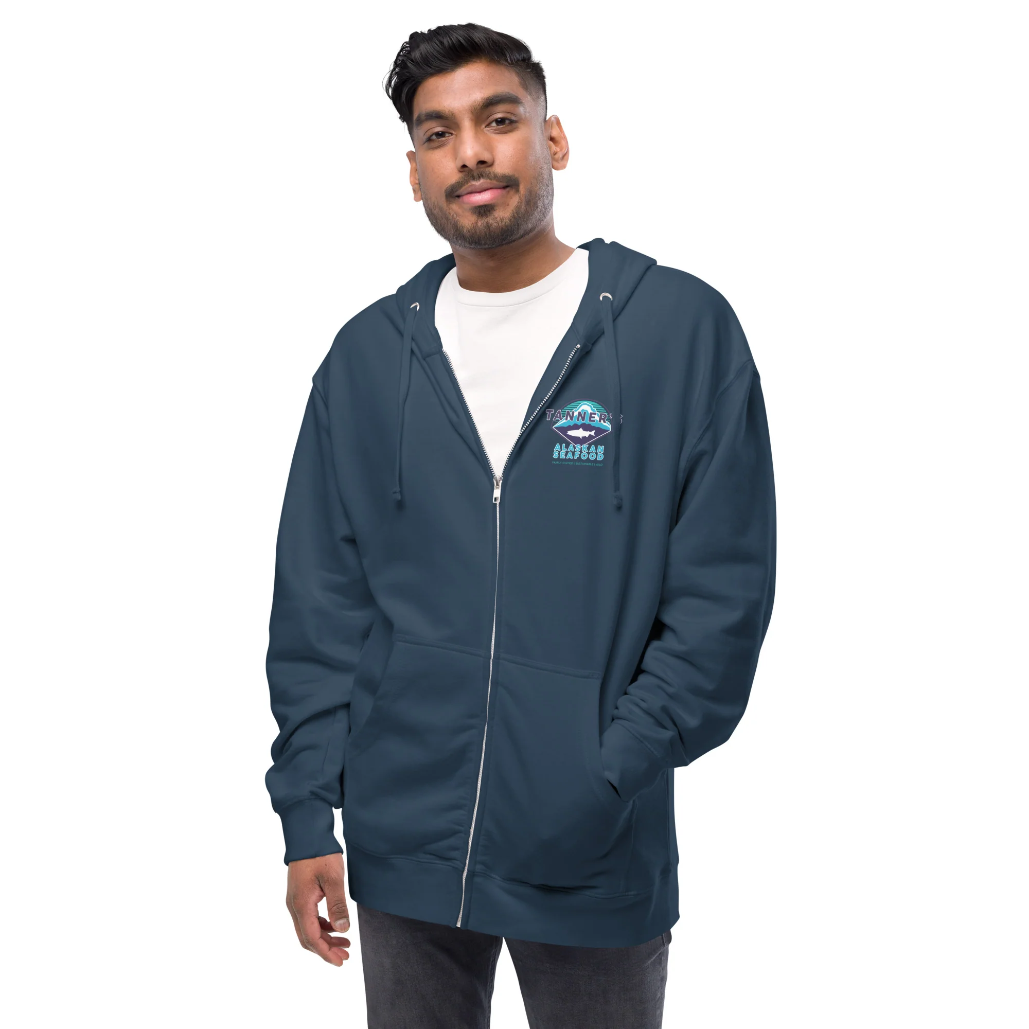 Unisex fleece zip up hoodie - Image 7