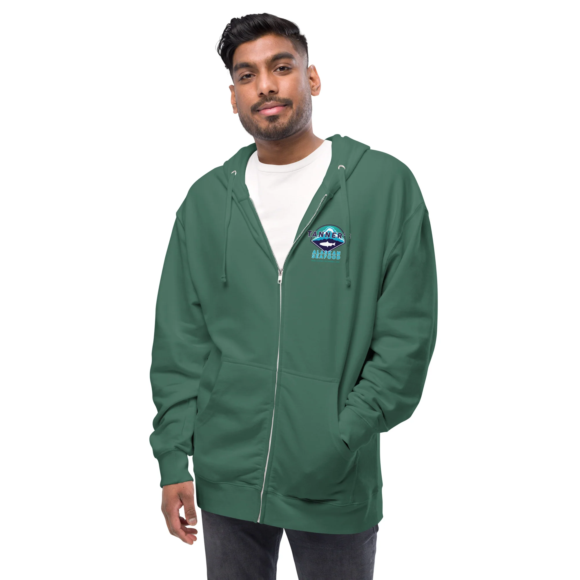 Unisex fleece zip up hoodie - Image 8